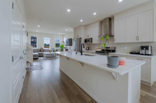 117 Midtown Close Sw, Airdrie, AB - Indoor Photo Showing Kitchen With Double Sink