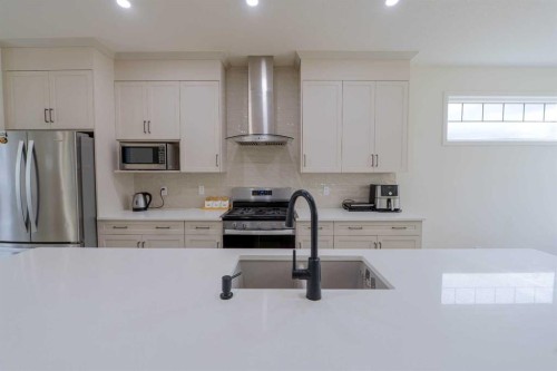 117 Midtown Close Sw, Airdrie, AB - Indoor Photo Showing Kitchen With Stainless Steel Kitchen With Upgraded Kitchen