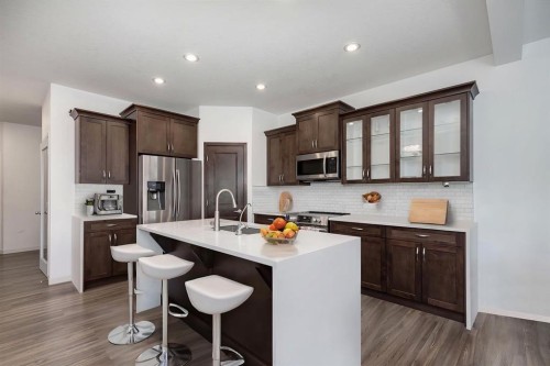 425 Auburn Bay Drive Se, Calgary, AB - Indoor Photo Showing Kitchen With Stainless Steel Kitchen With Upgraded Kitchen