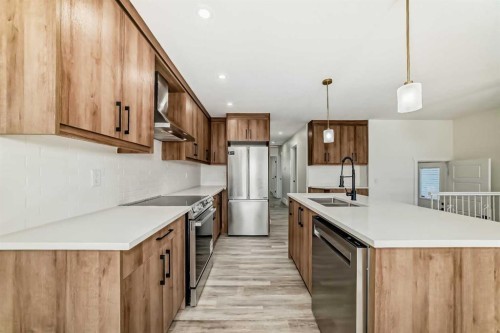 946 Berkley Drive Nw, Calgary, AB - Indoor Photo Showing Kitchen With Stainless Steel Kitchen With Double Sink With Upgraded Kitchen