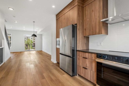 217 Seton Grove Se, Calgary, AB - Indoor Photo Showing Kitchen With Stainless Steel Kitchen