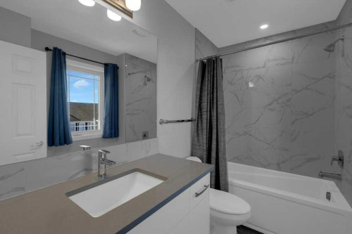 827 Windbury Street Sw, Airdrie, AB - Indoor Photo Showing Bathroom