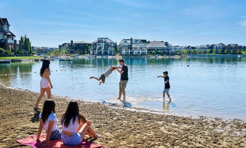 190 Magnolia Square Se, Calgary, AB - Outdoor With Body Of Water With View