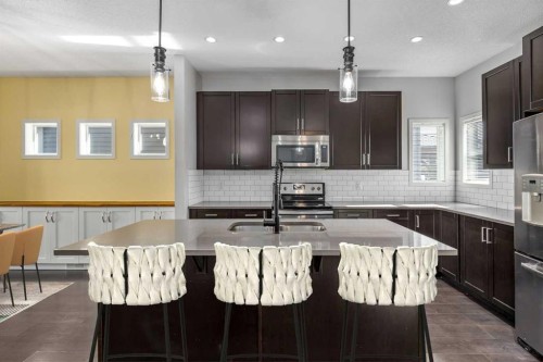 232 Copperpond Parade Se, Calgary, AB - Indoor Photo Showing Kitchen With Upgraded Kitchen
