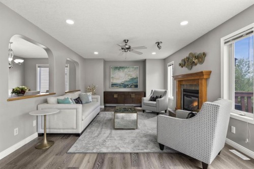 38 Simcoe Crescent Sw, Calgary, AB - Indoor Photo Showing Living Room With Fireplace