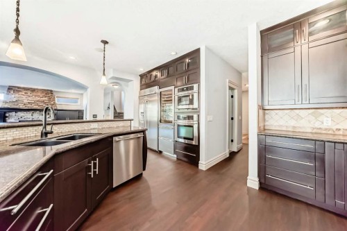 38 Aspen Meadows Park Sw, Calgary, AB - Indoor Photo Showing Kitchen With Double Sink