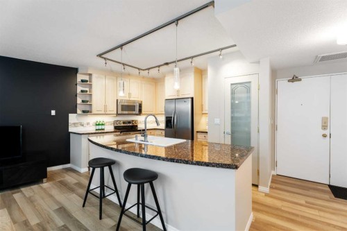 501-837 2 Avenue Sw, Calgary, AB - Indoor Photo Showing Kitchen With Upgraded Kitchen