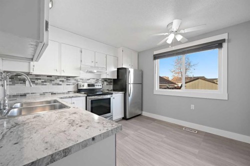 128 Castlegreen Close Ne, Calgary, AB - Indoor Photo Showing Kitchen With Stainless Steel Kitchen With Double Sink
