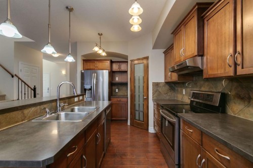 186 Copperfield Close Se, Calgary, AB - Indoor Photo Showing Kitchen With Double Sink