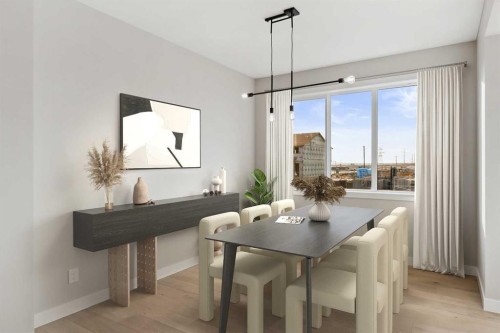 334 Sundown Road, Cochrane, AB - Indoor Photo Showing Dining Room