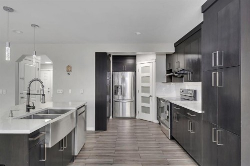 11 Saddlebrook Way Ne, Calgary, AB - Indoor Photo Showing Kitchen With Double Sink With Upgraded Kitchen