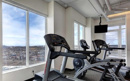 2108-930 6 Avenue Sw, Calgary, AB - Indoor Photo Showing Gym Room