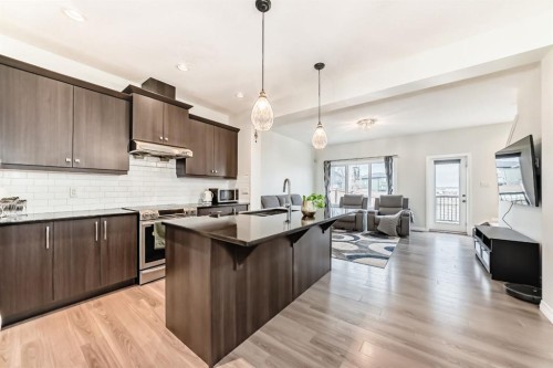 163 Evanscrest Way Nw, Calgary, AB - Indoor Photo Showing Kitchen With Upgraded Kitchen
