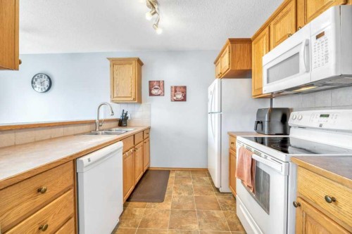 29E Wellington Cove, Strathmore, AB - Indoor Photo Showing Kitchen With Double Sink
