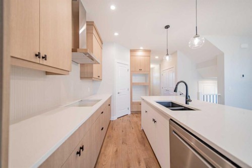 22 Herron Common Ne, Calgary, AB - Indoor Photo Showing Kitchen With Double Sink With Upgraded Kitchen