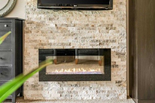 160 Chaparral Valley View Se, Calgary, AB - Indoor With Fireplace