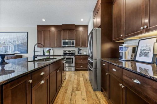 160 Chaparral Valley View Se, Calgary, AB - Indoor Photo Showing Kitchen With Stainless Steel Kitchen With Upgraded Kitchen