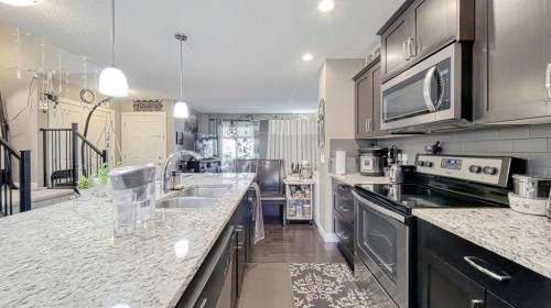 552 Evanston Drive Nw, Calgary, AB - Indoor Photo Showing Kitchen With Stainless Steel Kitchen With Double Sink With Upgraded Kitchen