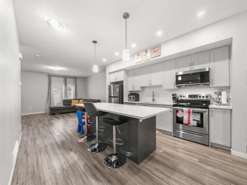 410 Copperstone Manor Se, Calgary, AB - Indoor Photo Showing Kitchen With Stainless Steel Kitchen With Upgraded Kitchen