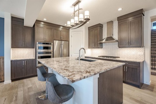 55 Legacy Woods Bay Se, Calgary, AB - Indoor Photo Showing Kitchen With Upgraded Kitchen
