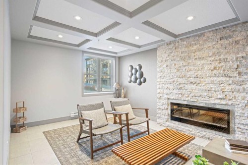 2204-80 Greenbriar Place Nw, Calgary, AB - Indoor With Fireplace