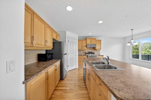 320 Everbrook Way Sw, Calgary, AB - Indoor Photo Showing Kitchen With Double Sink