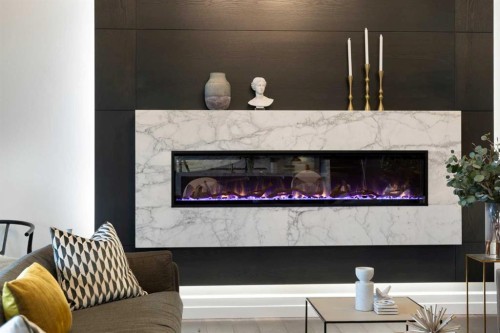 30 Dunes Drive, Desert Blume, AB - Indoor Photo Showing Living Room With Fireplace