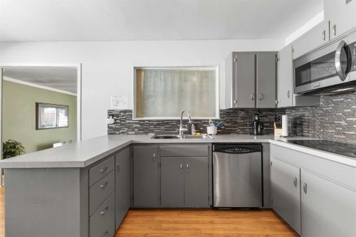 1036 17 Street Ne, Calgary, AB - Indoor Photo Showing Kitchen With Double Sink