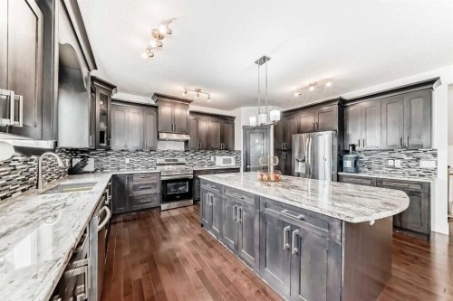 388 Kinniburgh Boulevard, Chestermere, AB - Indoor Photo Showing Kitchen With Upgraded Kitchen