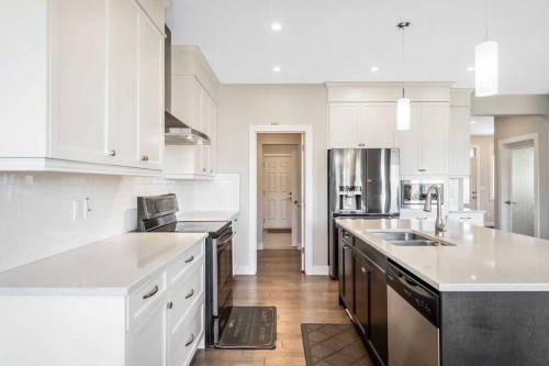 82 Panton View Nw, Calgary, AB - Indoor Photo Showing Kitchen With Double Sink With Upgraded Kitchen