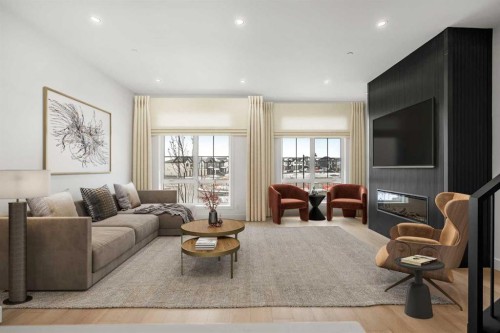 16 Greenwich Heath Nw, Calgary, AB - Indoor Photo Showing Living Room