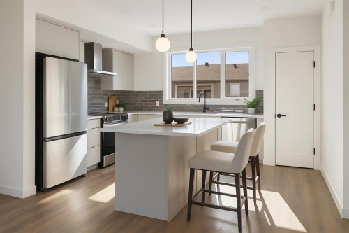 215 Belvedere Avenue Se, Calgary, AB - Indoor Photo Showing Kitchen With Upgraded Kitchen