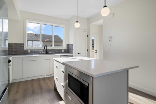 215 Belvedere Avenue Se, Calgary, AB - Indoor Photo Showing Kitchen With Double Sink