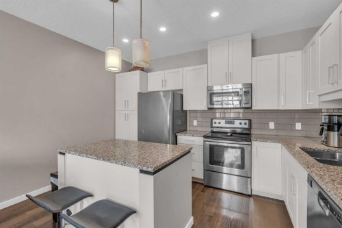 93 Copperstone Common Se, Calgary, AB - Indoor Photo Showing Kitchen With Stainless Steel Kitchen With Double Sink With Upgraded Kitchen