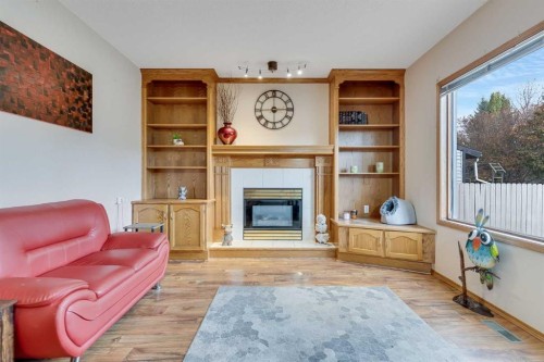 399 Sunlake Road Se, Calgary, AB - Indoor Photo Showing Living Room With Fireplace