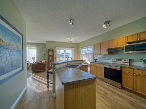 239 Sagewood Drive, Airdrie, AB - Indoor Photo Showing Kitchen With Double Sink