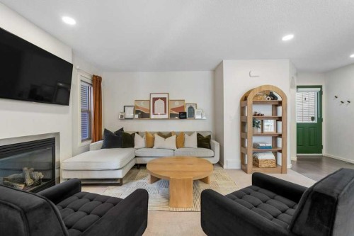 184 Sage Valley Drive Nw, Calgary, AB - Indoor Photo Showing Living Room With Fireplace