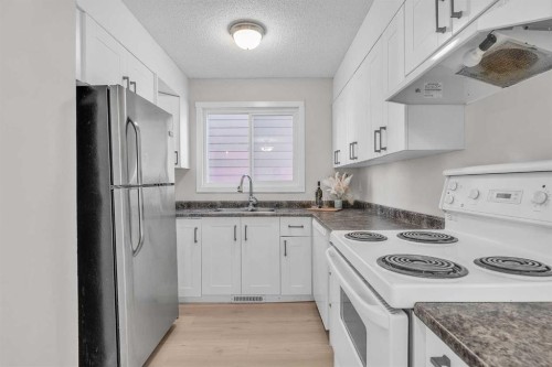 7840 21A Street Se, Calgary, AB - Indoor Photo Showing Kitchen With Double Sink
