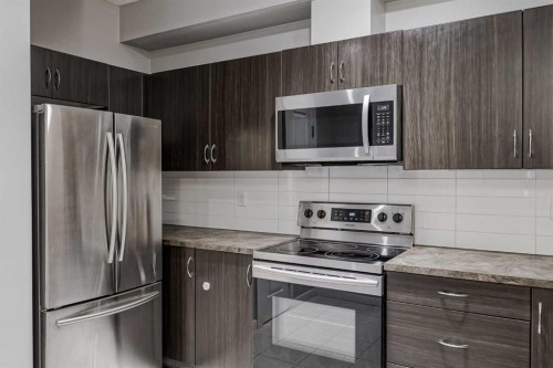 303-100 Cranfield Common Se, Calgary, AB - Indoor Photo Showing Kitchen
