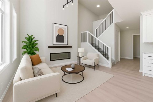105 Corner Glen Green Ne, Calgary, AB - Indoor With Fireplace