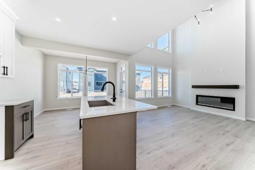 105 Corner Glen Green Ne, Calgary, AB - Indoor With Fireplace
