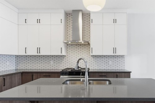 440 Lewiston Landing Ne, Calgary, AB - Indoor Photo Showing Kitchen With Double Sink