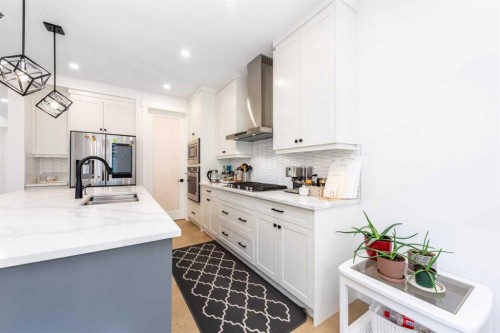 53 Hampstead Mews Nw, Calgary, AB - Indoor Photo Showing Kitchen With Double Sink With Upgraded Kitchen