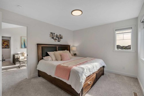 1315 Bayside Drive Sw, Airdrie, AB - Indoor Photo Showing Bedroom