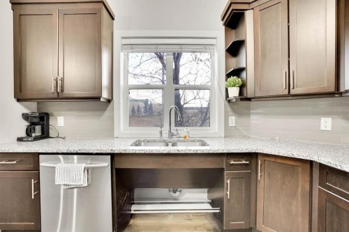 102-3 Taracove Estate Drive Ne, Calgary, AB - Indoor Photo Showing Kitchen With Double Sink With Upgraded Kitchen