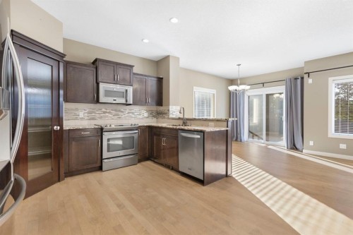 328 Silverado Plains Circle Sw, Calgary, AB - Indoor Photo Showing Kitchen With Stainless Steel Kitchen With Upgraded Kitchen