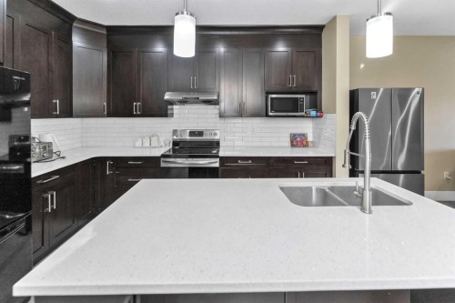 7432 Ogden Road Se, Calgary, AB - Indoor Photo Showing Kitchen With Double Sink With Upgraded Kitchen
