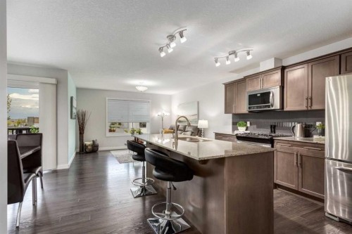 251 Kingsbridge Road Se, Airdrie, AB - Indoor Photo Showing Kitchen With Stainless Steel Kitchen With Upgraded Kitchen