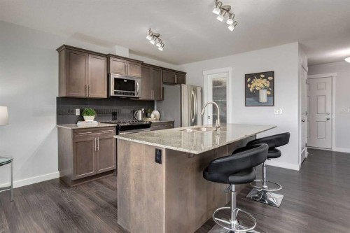 251 Kingsbridge Road Se, Airdrie, AB - Indoor Photo Showing Kitchen With Upgraded Kitchen