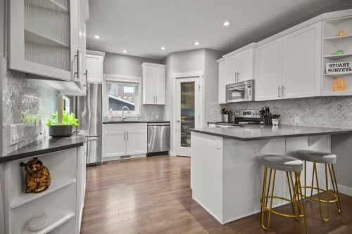 412 Evanston Way Nw, Calgary, AB - Indoor Photo Showing Kitchen With Stainless Steel Kitchen With Upgraded Kitchen